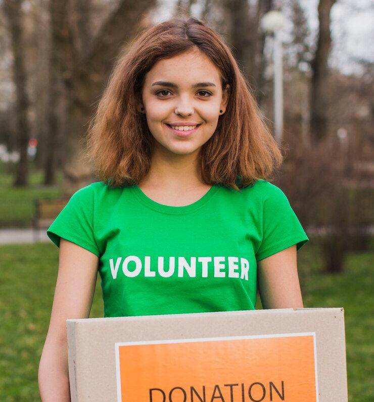 volunteer smiling